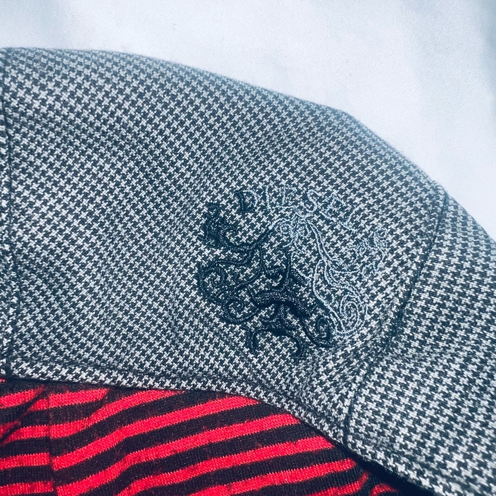 Diesel Black and Red Houndstooth newsboy cap